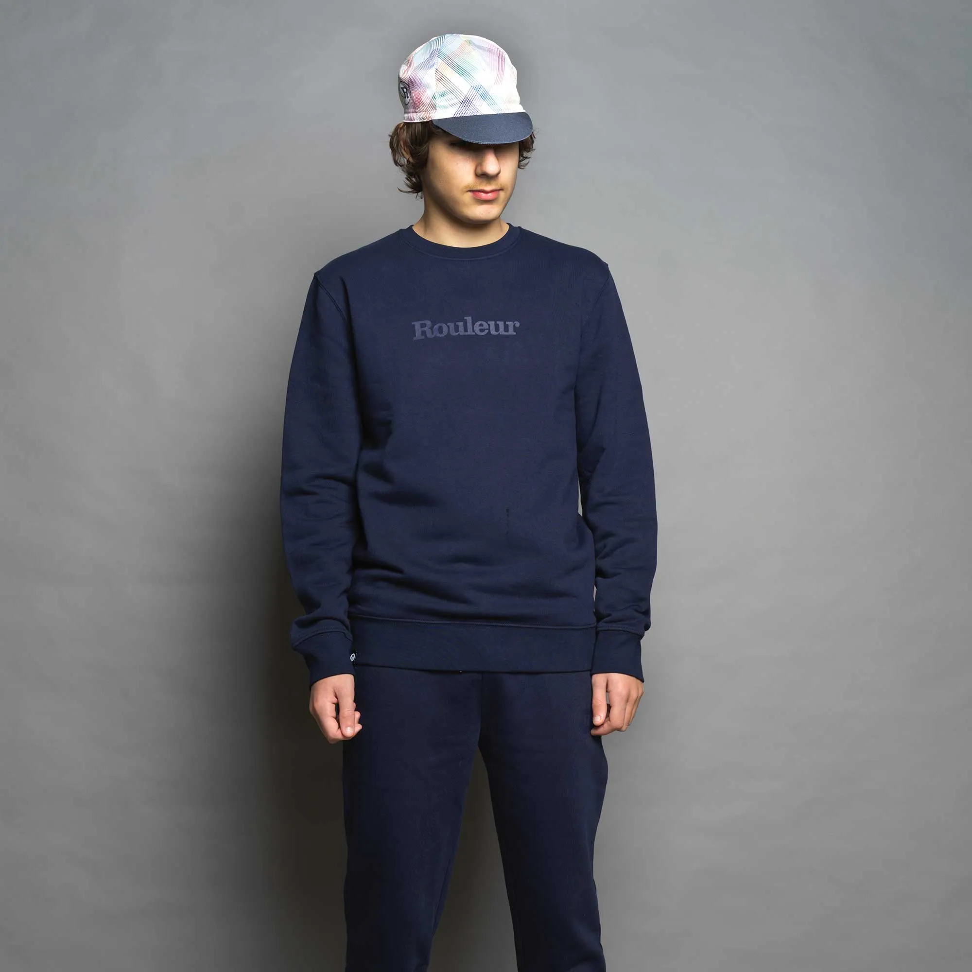 Rouleur Logo - Organic Jogger Pants - Unisex - French Navy