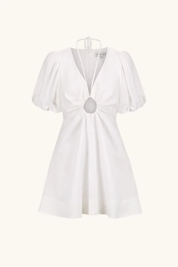 Shona Joy | Blanc Ruched Keyhole Mini Dress