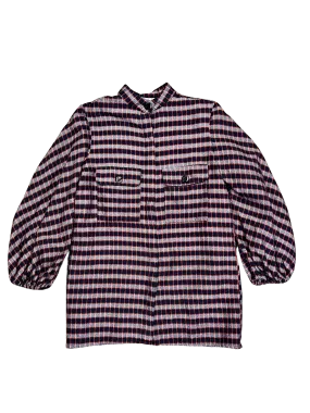 Size M - Collective Closets Navy Check Top