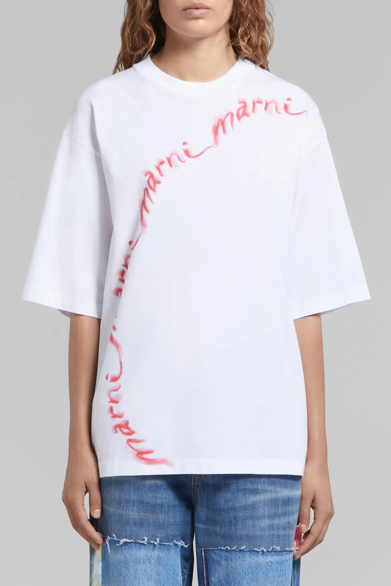 T-Shirt Logo Wave in Lilywhite