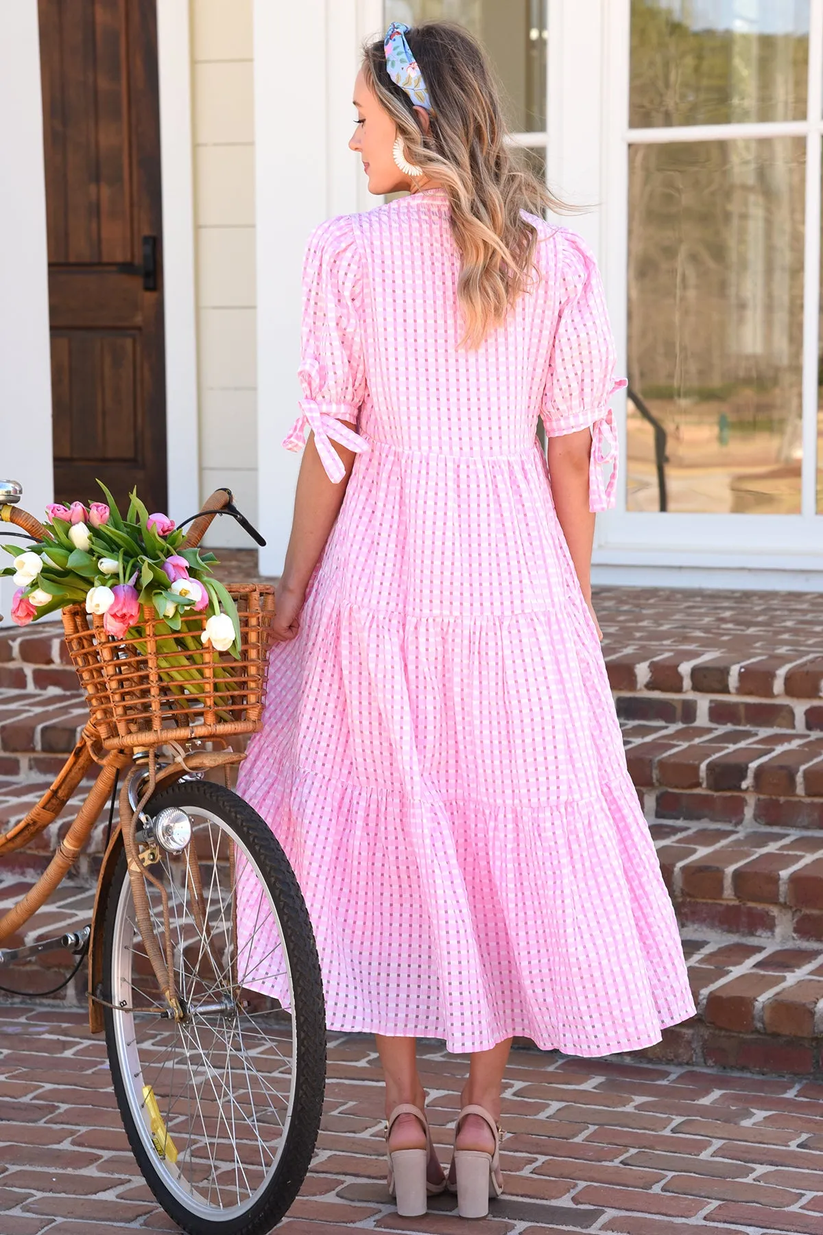 TELL A STORY MIDI DRESS -PINK