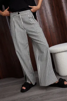 THEO Pants Black Stripe