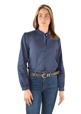 Thomas Cook Womens Jane Textured Long Sleeve Shirt - Navy