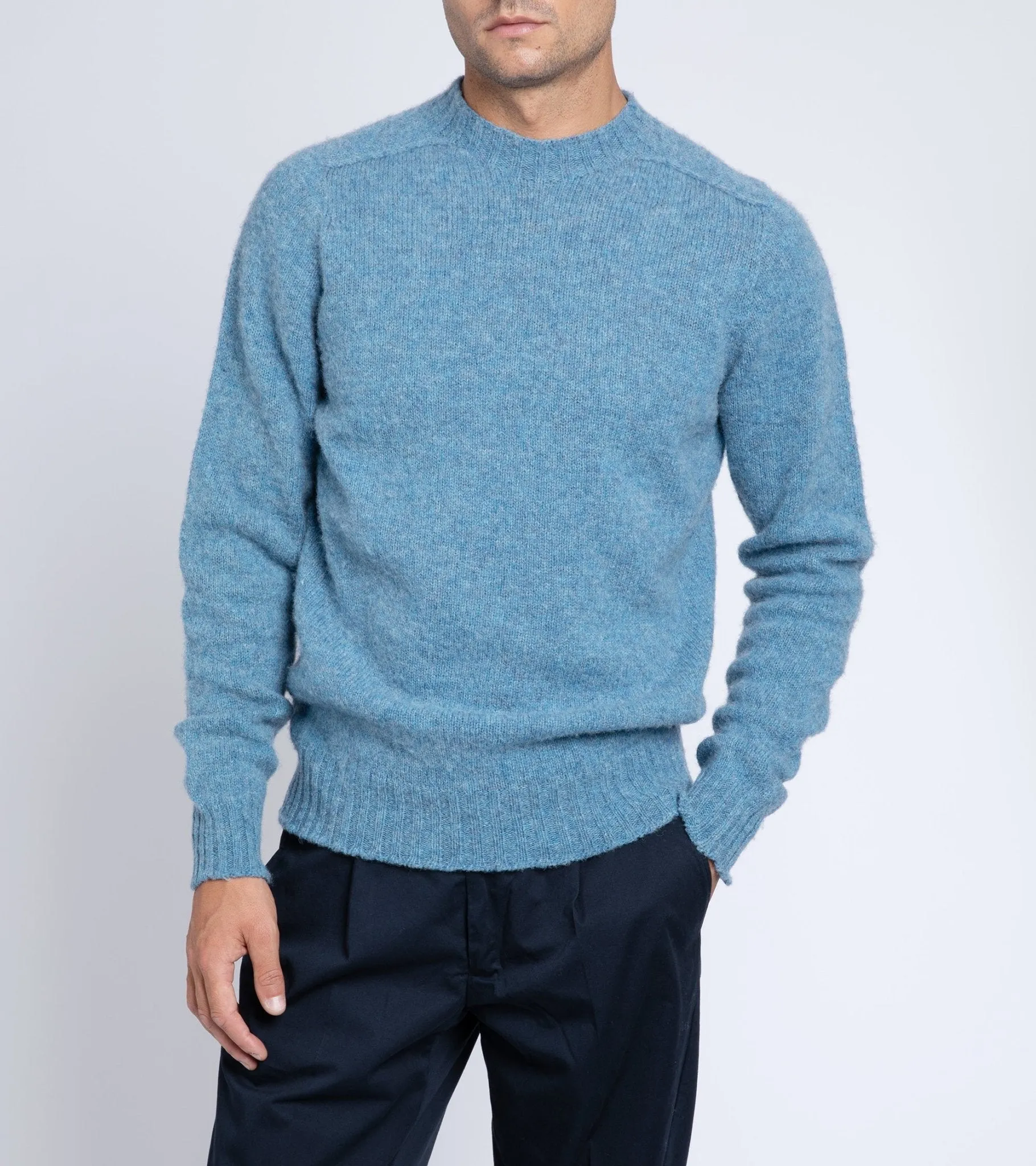 Trunk Berwick Brushed Shetland Crew Sweater: Denim Blue