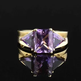 Vintage 14K Gold Amethyst Statement Ring